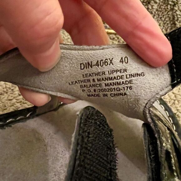 EUC Women's Alegria Dinah Black Gray Leopard Cheetah Print Sandals 40 9.5 - 10 - Picture 5 of 6